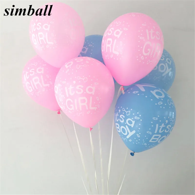 

12pcs/lot 100pcs Birthday Balloons Baby Shower Balloon Its a girl It's a boy Printed Ballons Birthday Party Decorations Kids