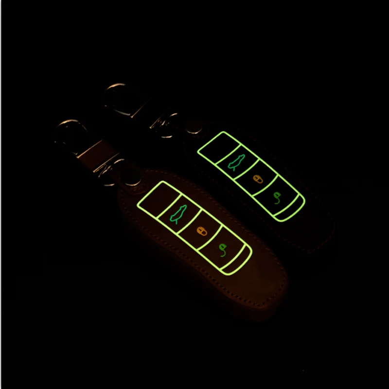 Защитный чехол для ключей из натуральной воловьей кожи Porsche cayenne macan panamera 911 Boxster