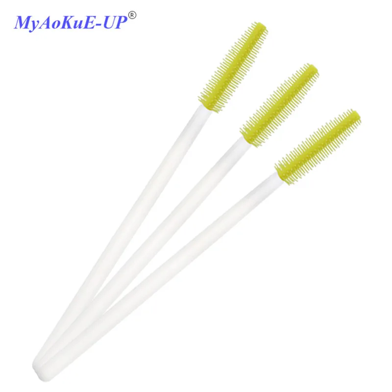 white Один-off White силиконовые тушь палочка аппликатор 200 шт./лот ресницы Инструменты Одноразовые кисти для макияжа наращивания ресниц - Handle Color: white
