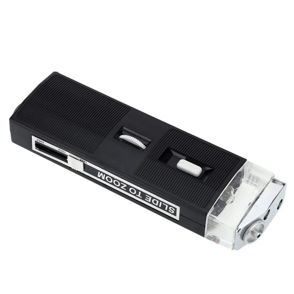 Волоконно оптический 200X Микроскоп обзор комплект светильник Лупа 8PK MA009|Детали