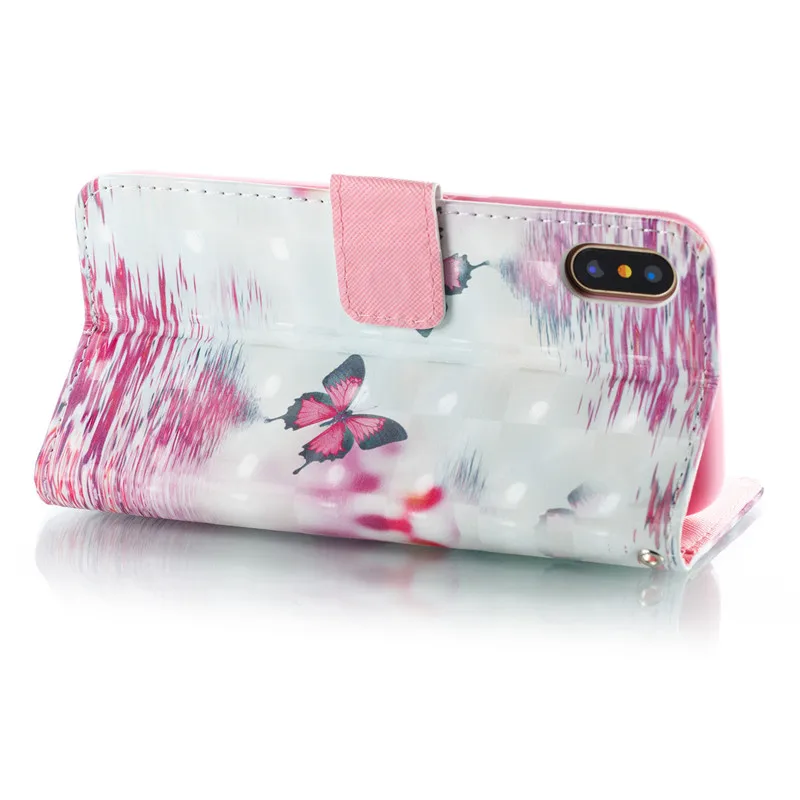 Чехол Wekays для Apple Iphone X, 5, 5S, 6, 6 S, 6 plus, 6 S, 7, 8 Plus, кожаный флип-чехол с милым рисунком единорога, бабочки