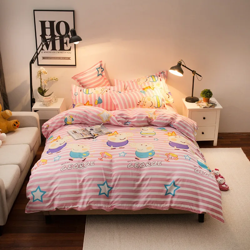 Kids Soft Cotton Bedding Set 3pcs 4pcs Bed Linens Single Twin Full Queen King Size Duvet Cover 1.35m 1.5m 1.8m 2m 2.2m Bedlinens | Дом и сад