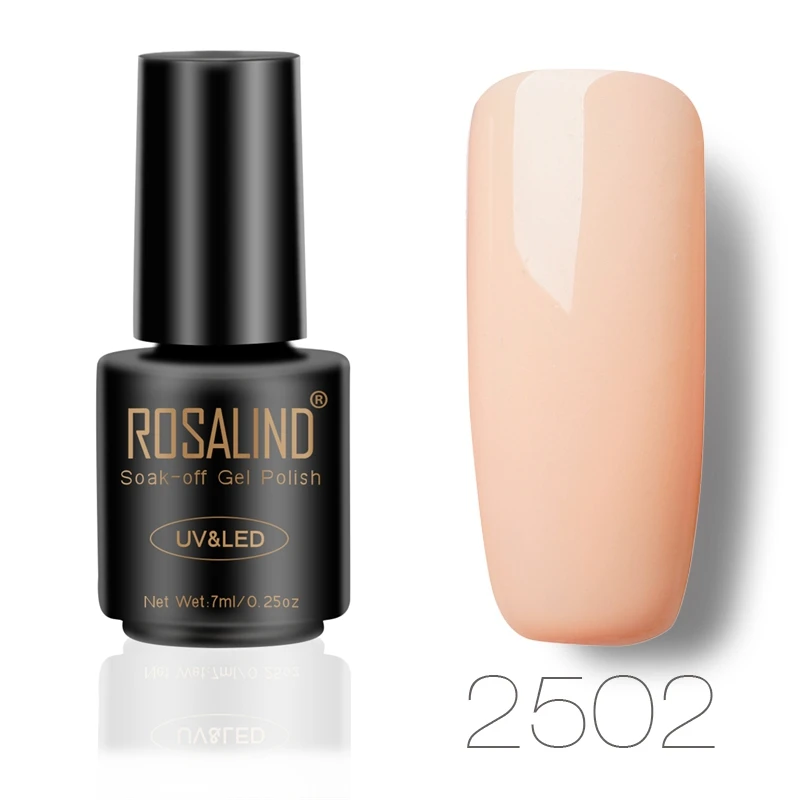 2502 ROSALIND гель 1 S лак для ногтей 7 мл телесный цвет серия черная бутылка УФ и светодиодный отмачиваемый УФ светодиодный Гель-лак для ногтей - Цвет: 2502