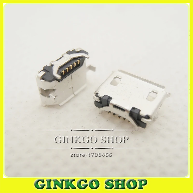 50 шт./лот микро 5 контактный usb разъем коннектор для зарядки тип B DIP четыре фута