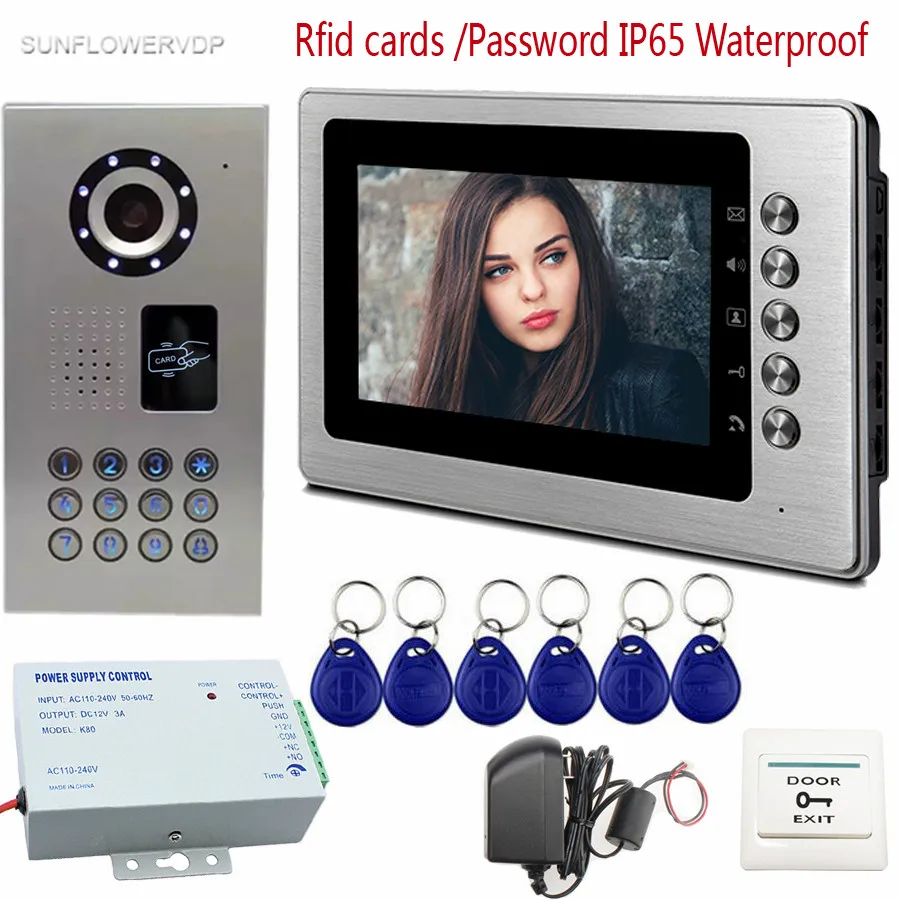 SUNFLOWERVDP Rfid видео-телефон двери IP65 Водонепроницаемый внутренняя Проводная связь