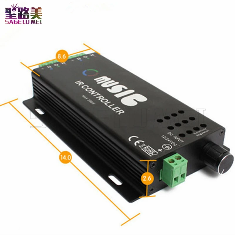 DC12V-24V музыкальный контроллер с 24 клавишами, ИК пульт дистанционного управления, RGB led контроллер, датчик звука для 5050 3528, светодиодные ленты, светодиодные лампы, модуль
