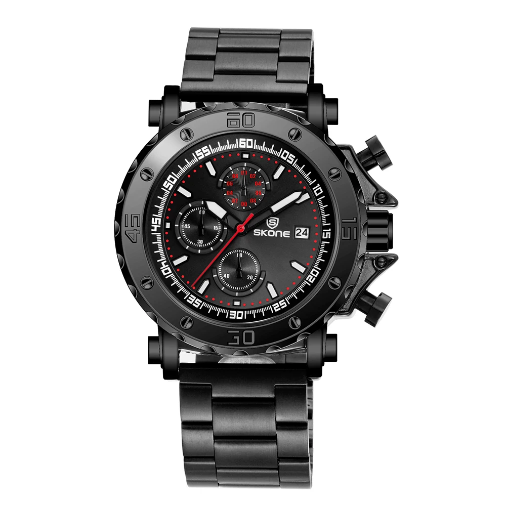 Часы наручные SKONE Мужские кварцевые брендовые Роскошные модные классические с 3