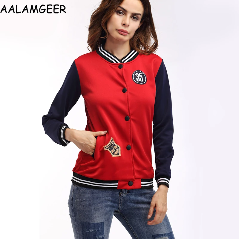 Aalamgeer осень-зима Бейсбол куртка повседневная Для женщин кофты Мода 2017 г. с уличной