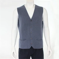 high quality 100goat cashmere knit men fashion sleeveless thick cardigan vest sweater h straight dark grey 6color s2xl