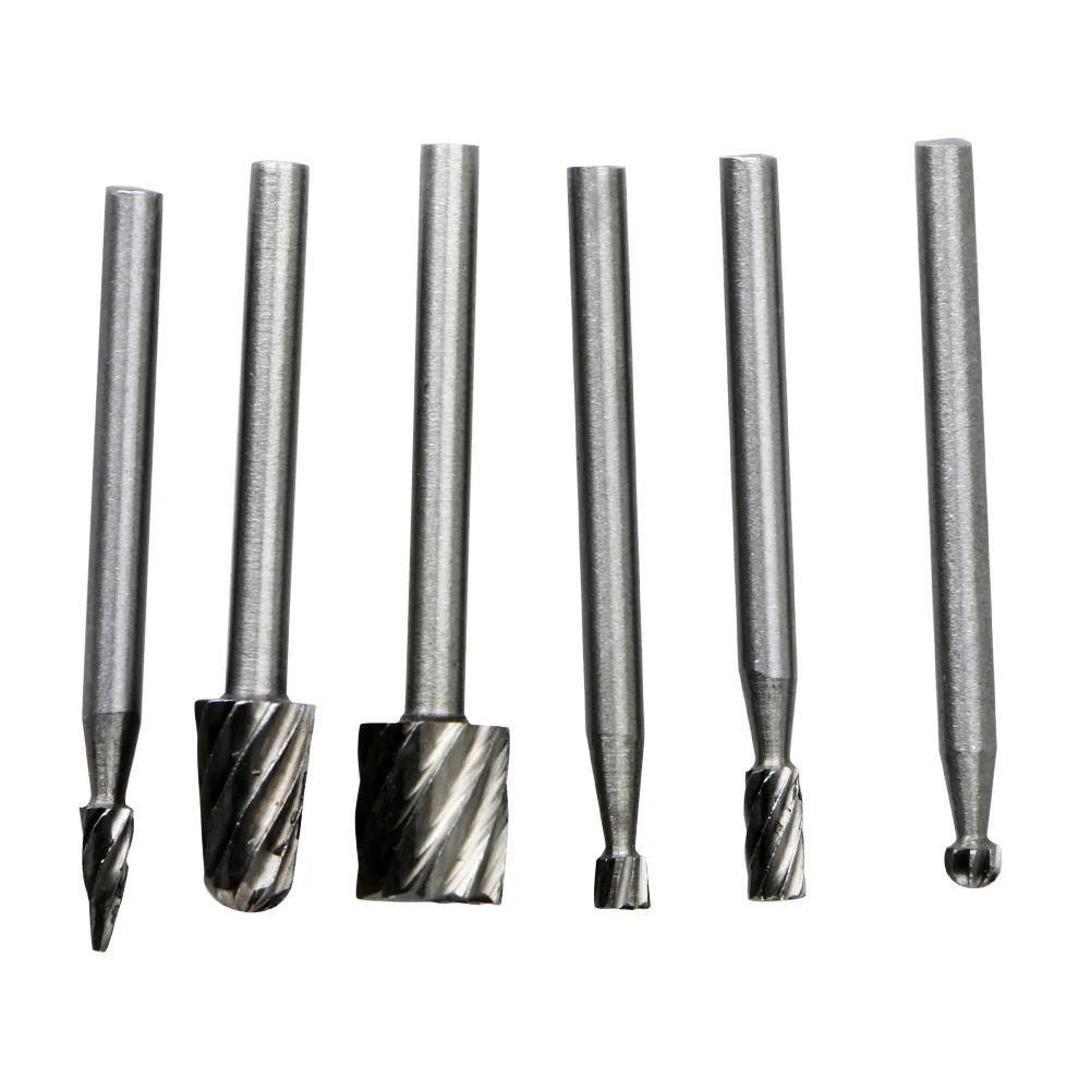 

3mm 6Pcs Routing Router Grinding Bits tungsten steel Grinding Burr Rotary Tool Mini for Wood stone jade Carving hand tools