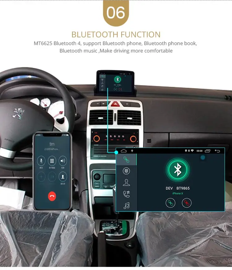 LJDA 1din 7 дюймов Android 10,0 автомобильный dvd-плеер для peugeot 307 2007-2011 gps навигация Bluetooth USB Мультимедиа карта FM радио