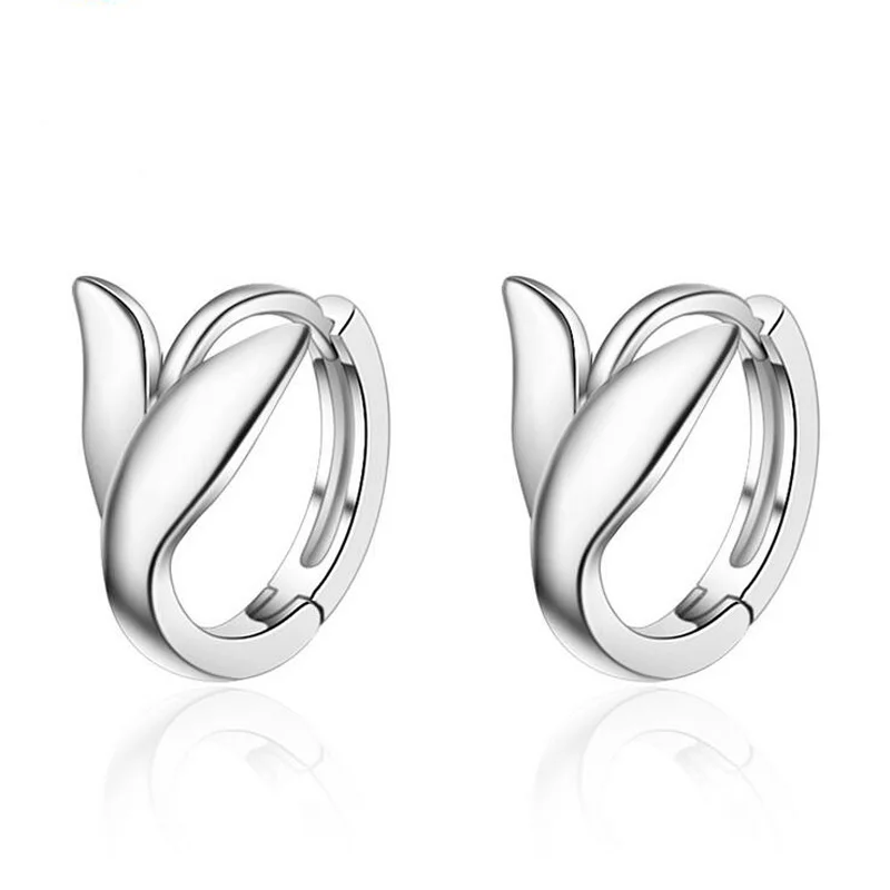 

Baby Princess 925 Silver Cute Mermaid Tail Small Hoop Earring For Child Girls Wome Beautiful Aros Huggies Earring Gift Jewelry