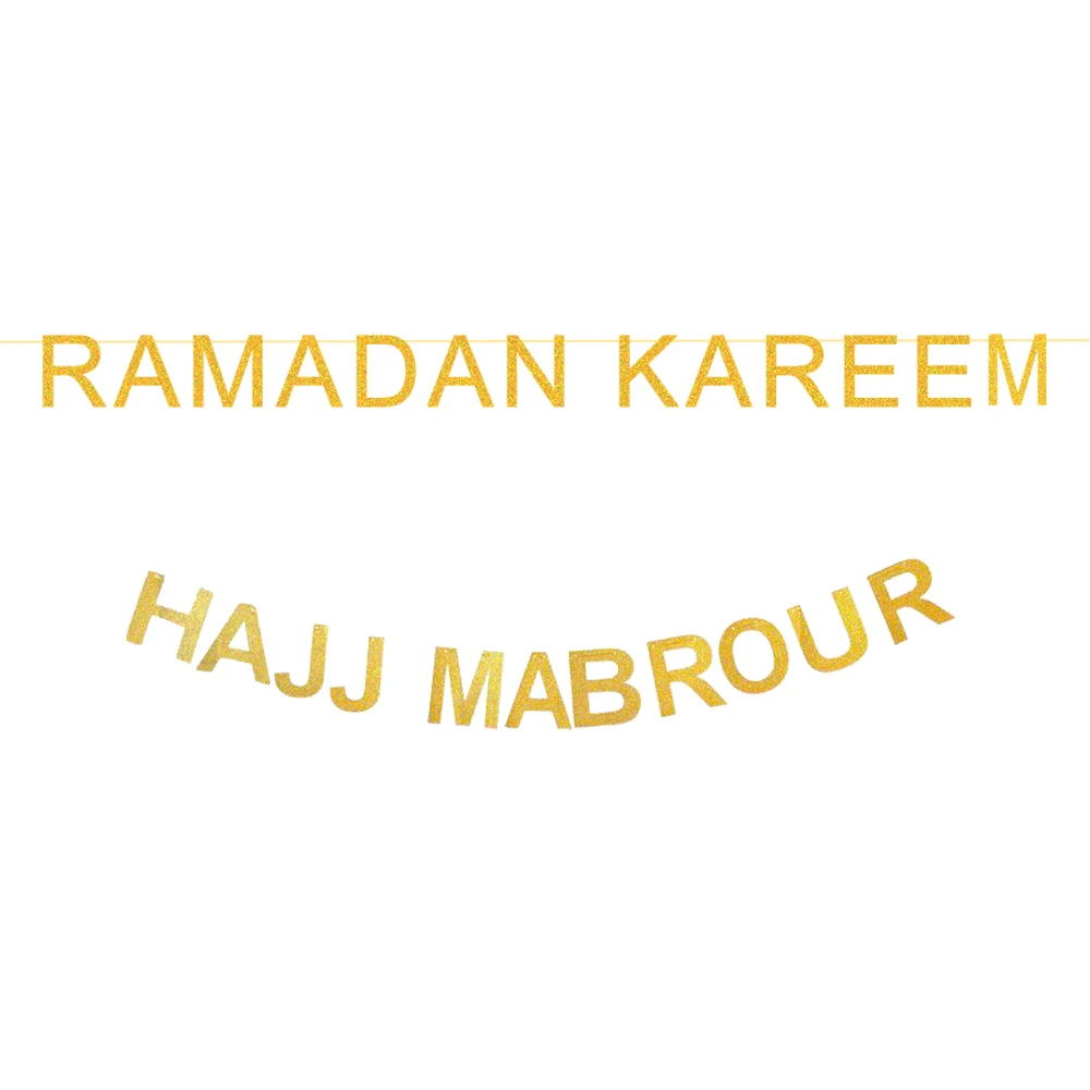 1 Набор Блестящий Золотой Раман баннер хадж мабрар Гирлянда украшение для