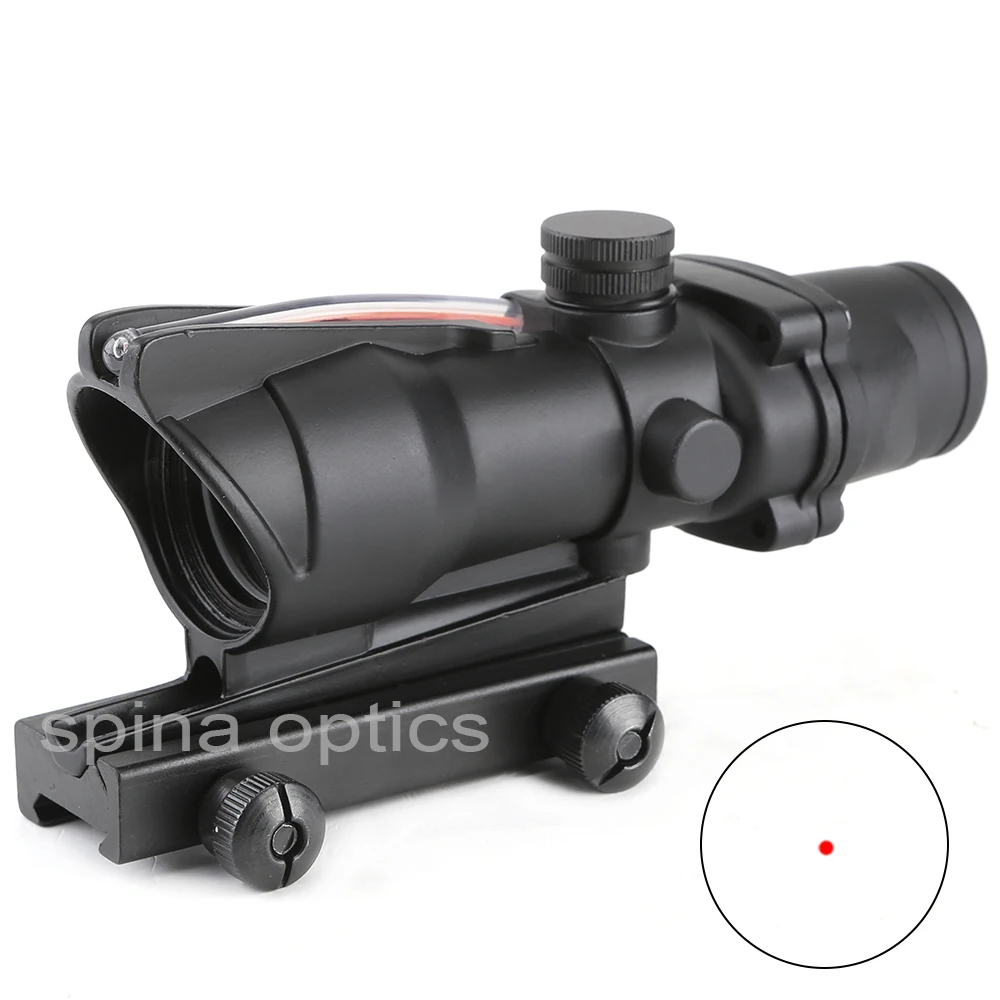 Прицел ACOG 1X32 тактический Красный точка зрения настоящая красная зеленая ткань оптический прицел с Пикатинни рельсы для винтовки охоты