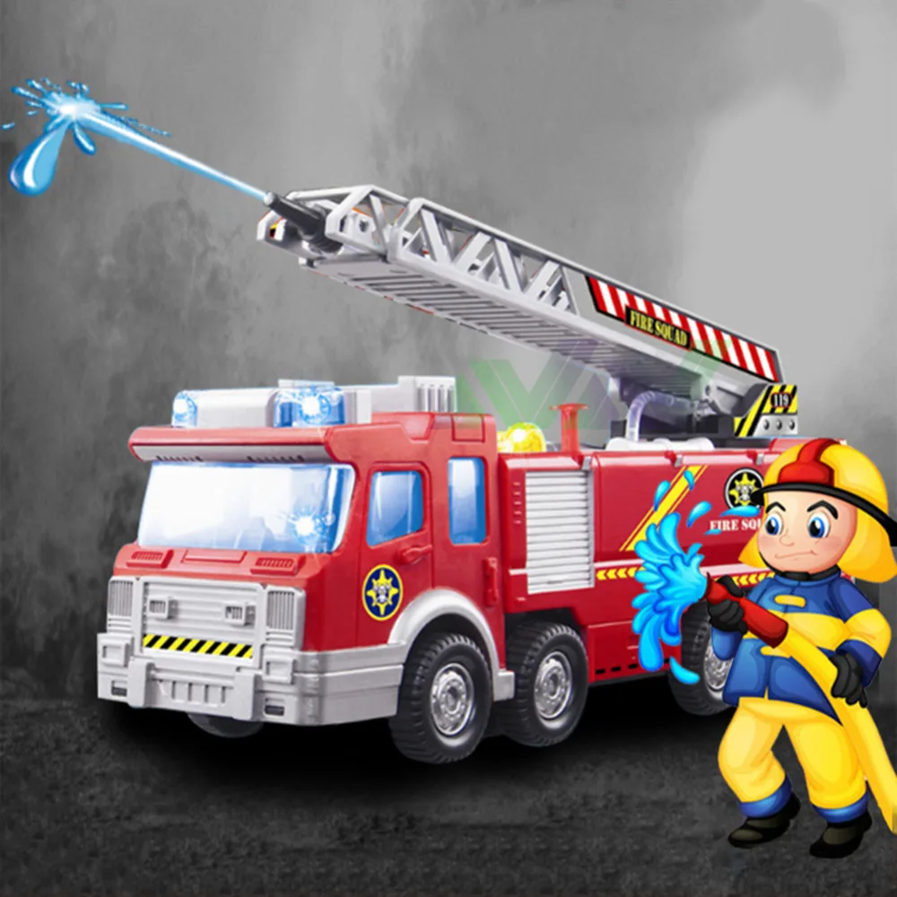 Спрей водяной пистолет игрушка грузовик Firetruck Juguetes Пожарный Сэм, пожарная грузовых автомобилей Автомобиль Музыка света Прохладный развивающие Игрушечные лошадки для Обувь для мальчиков дети