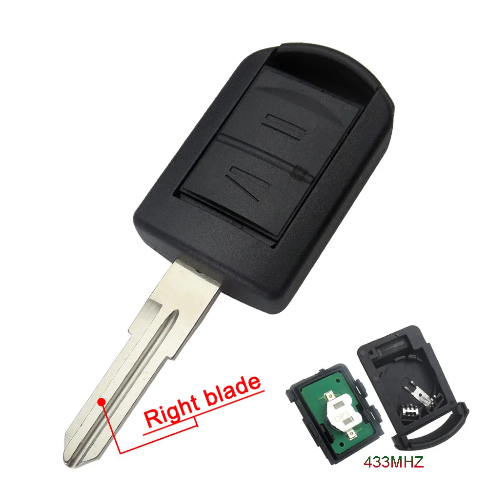 OkeyTech 2 кнопки дистанционный ключ-брелок от машины чехол для Opel Vauxhall Corsa Meriva Combo C 433 МГц без выреза пустой HU43 HU100 YM28 HU46 лезвие - Количество кнопок: Left Blade