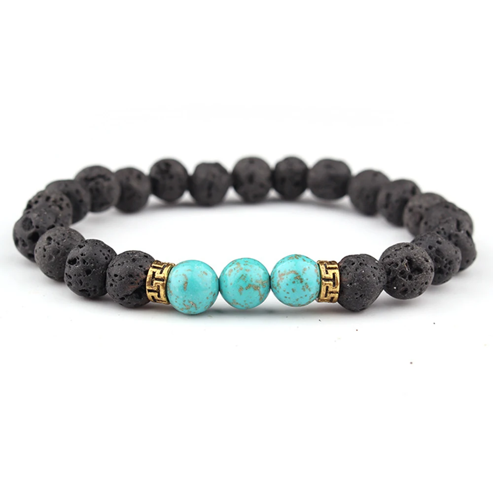 8mm Volcanic Stone Beads Bracelet For Women Men Strand Bracelets Handmade Elasticity Charm Jewelry Gift | Украшения и аксессуары
