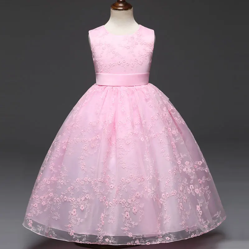 2018 Новое кружевное свадебное платье для девочек вечернее принцессы без рукавов