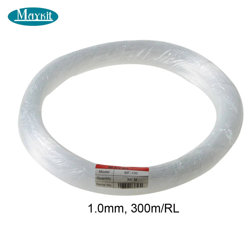 1.0mm 300m Maykit 0,75 мм/1,0 мм/1,5 мм 300 м/RL PMMA Пластиковый концевой светящийся волоконно-оптический кабель для всех led светильник драйвер двигателя - Испускаемый цвет: 1.0mm 300m