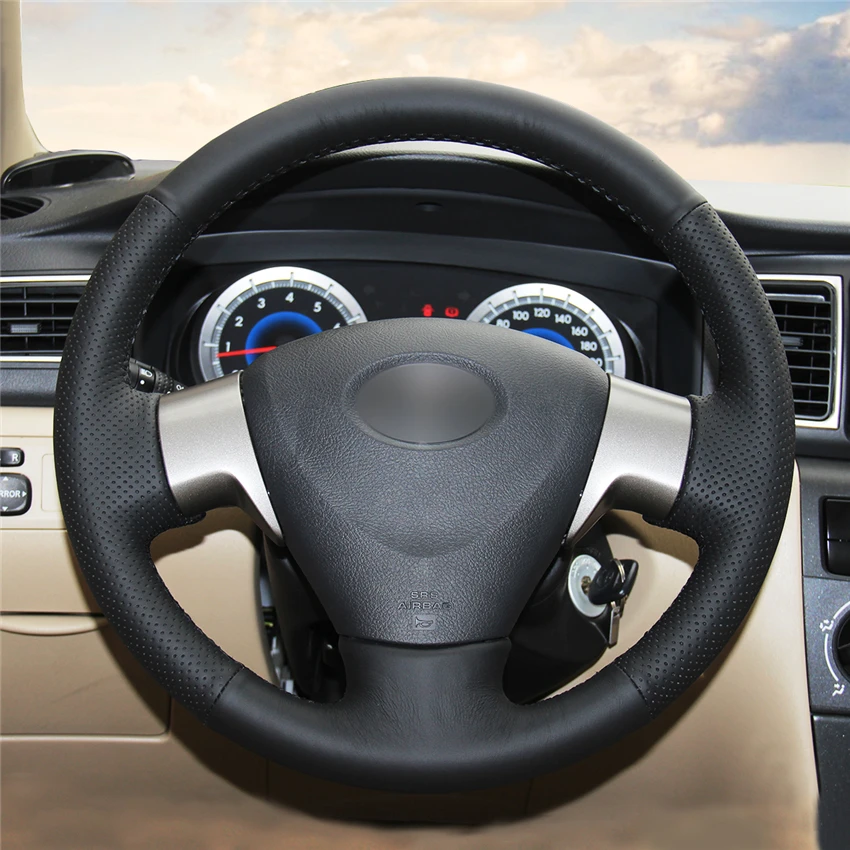 Чехол рулевого колеса автомобиля MEWANT из черной искусственной кожи для Toyota Corolla