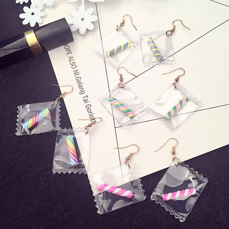 Современные женские серьги 2018 корейские модные Разноцветные из смолы с фруктами