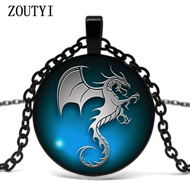 2018/новое популярное ожерелье с драконом из стекла Очаровательное ювелирные