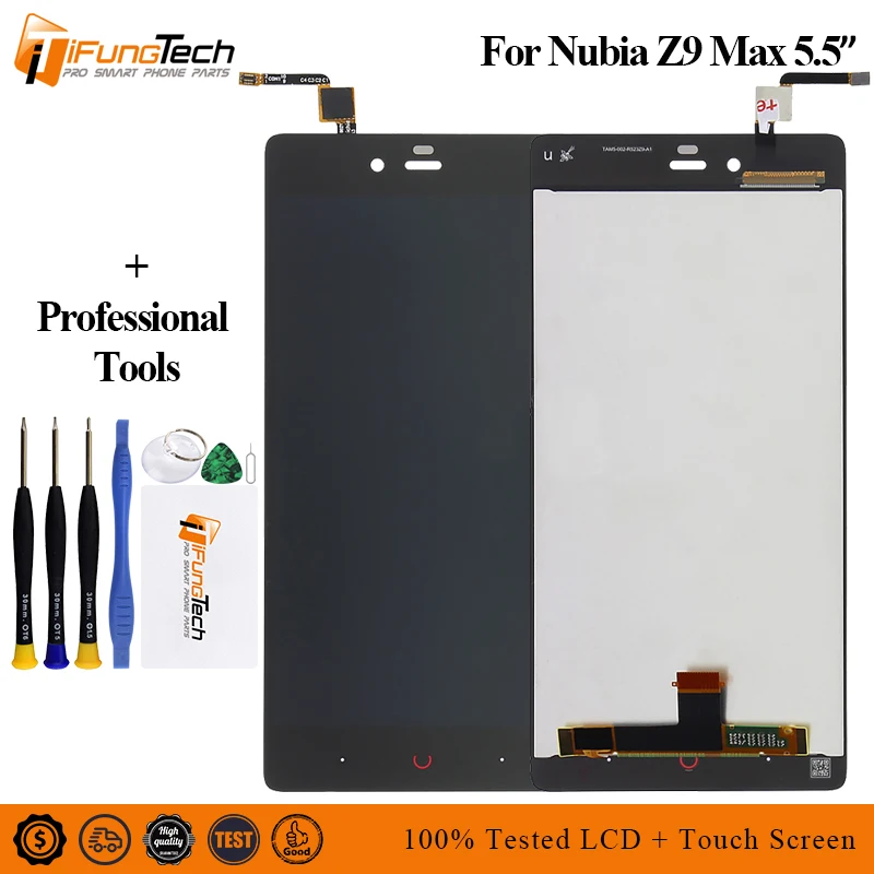 Сенсорный ЖК экран 5 дюйма для ZTE Nubia Z9 Max NX510J NX512J NX518J дисплей в сборе с