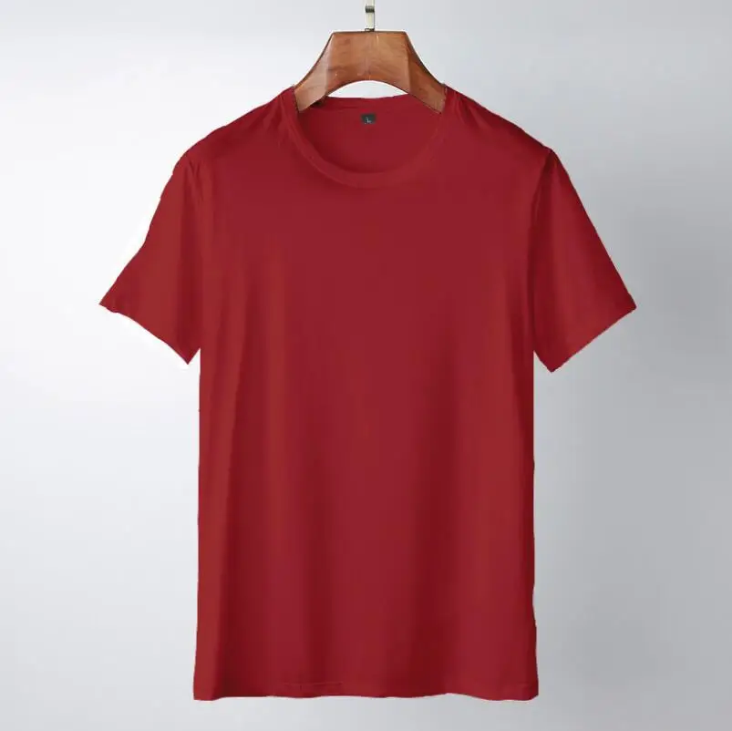 Летняя мерсеризованная хлопковая футболка с коротким рукавом для мужчин|Мужские