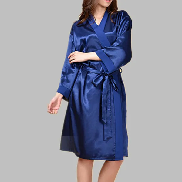 Модная атласная ночная рубашка кимоно халаты подружек невесты для женщин с