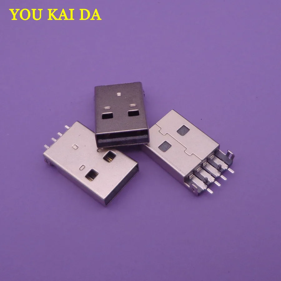 10-1000 шт./лот micro USB 2 0 A Штекерный разъем 4 контакта гнездовой типа черный