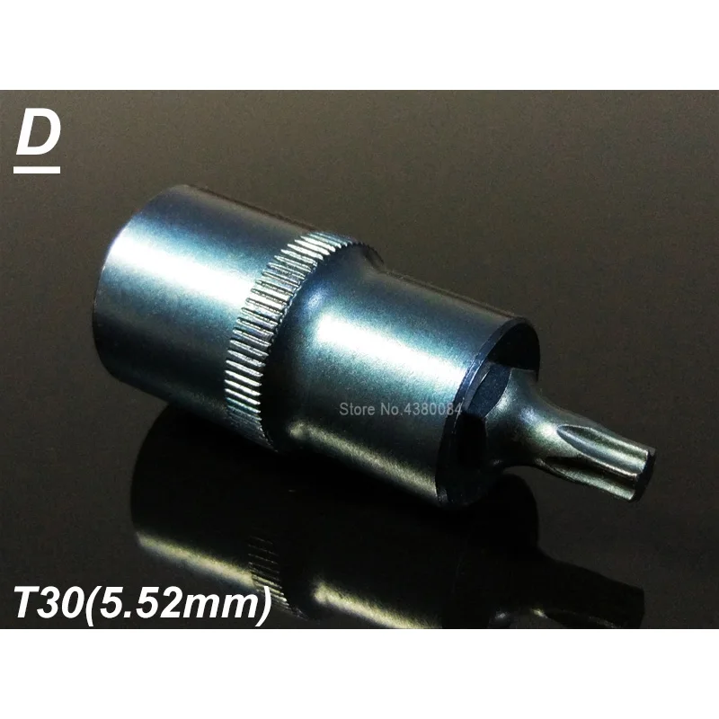 11Sizes TORX Screwdriver Bits 1/2" Socket Adapter Motor/Car 6 Point Spline Screw Driver Bits 55mm Power Hand Tools T20-T70(mm - Цвет: T30