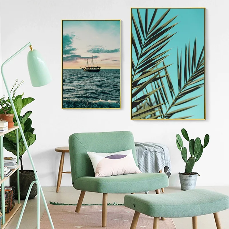 

Tropical Decoration Scandinavian Palm Tree Canvas Painting Landscape Poster Motivation Nordic Wall Art Print Decorative Picture