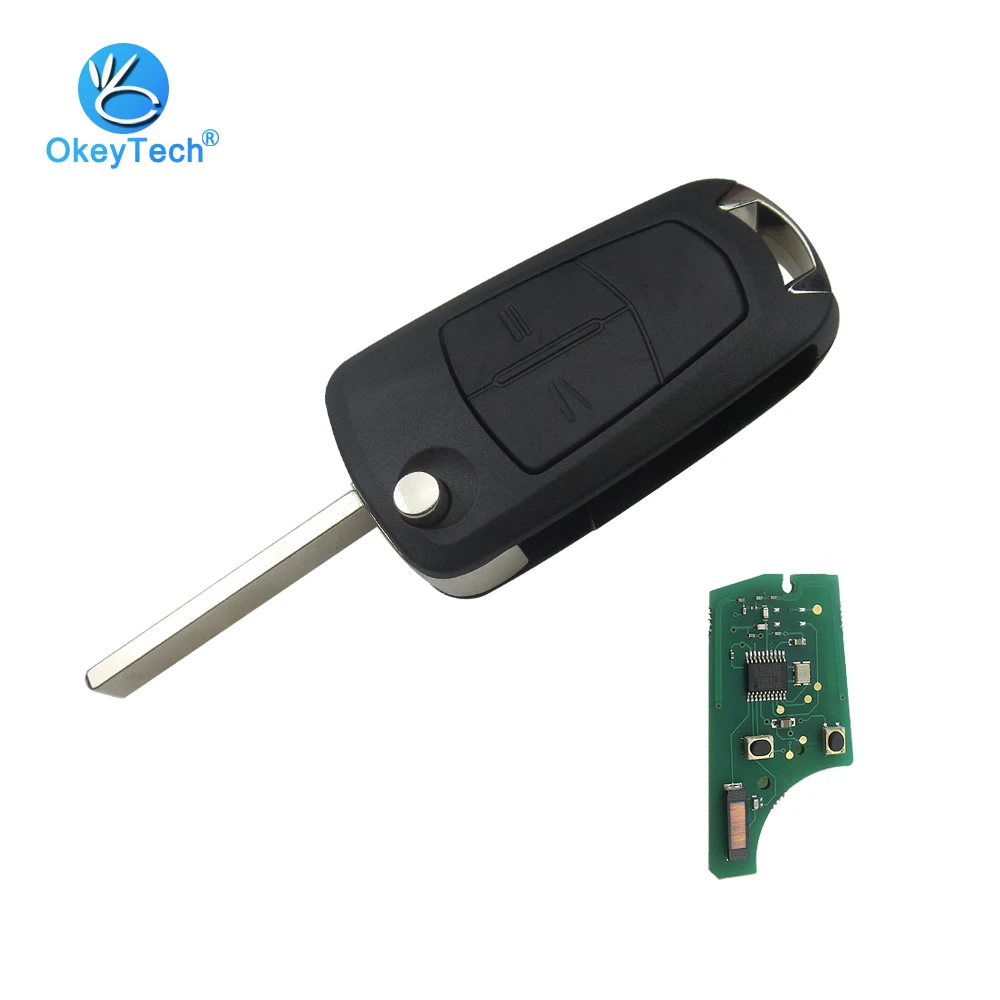OkeyTech для телефона 2 кнопки чип PCF7941 433 МГц складное управление Vauxhall OPEL Astra H 2004 2009