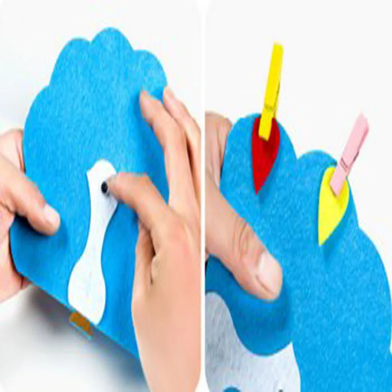 Amazing 6 Designs Clip Animals Sun Snowman Kids Early Learning Felt Fabric Children handmade Nonwoven Decoration DIY | Дом и сад