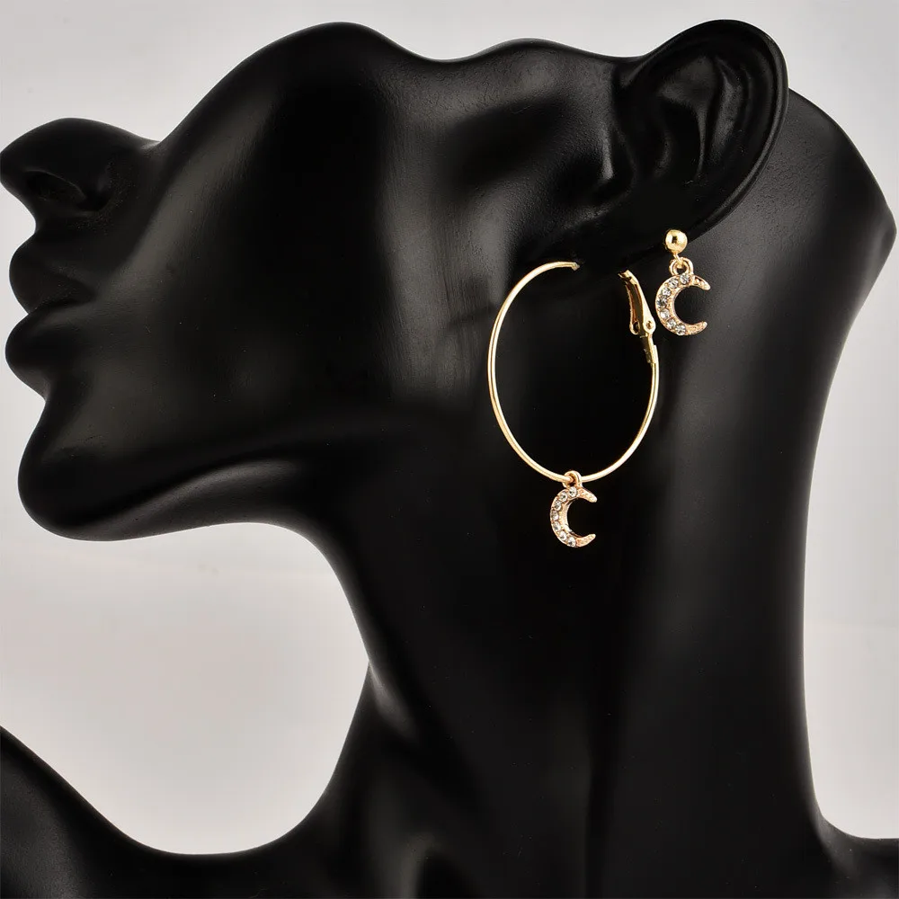 Новые модные женские Кристальные серьги звезды луна наборы сережек популярные
