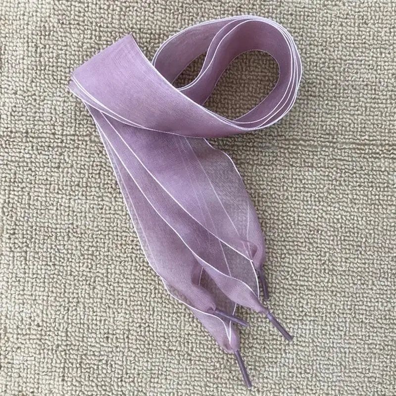 Purple 1 пара полиэфирных однотонных кружевных лент, мягкая обувь с широкой колодкой, Прочные шнурки, женские повседневные шнурки - Цвет: Purple