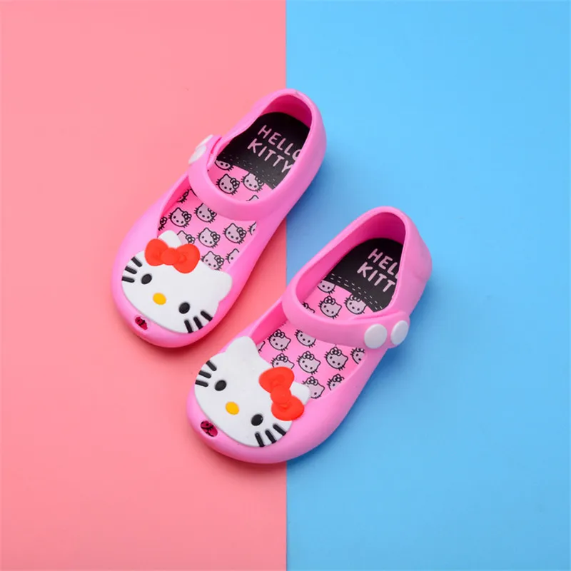Melissa/3 цвета прозрачные сандалии с рисунком Hello kitty Новинка 2018 года мини Melissa для