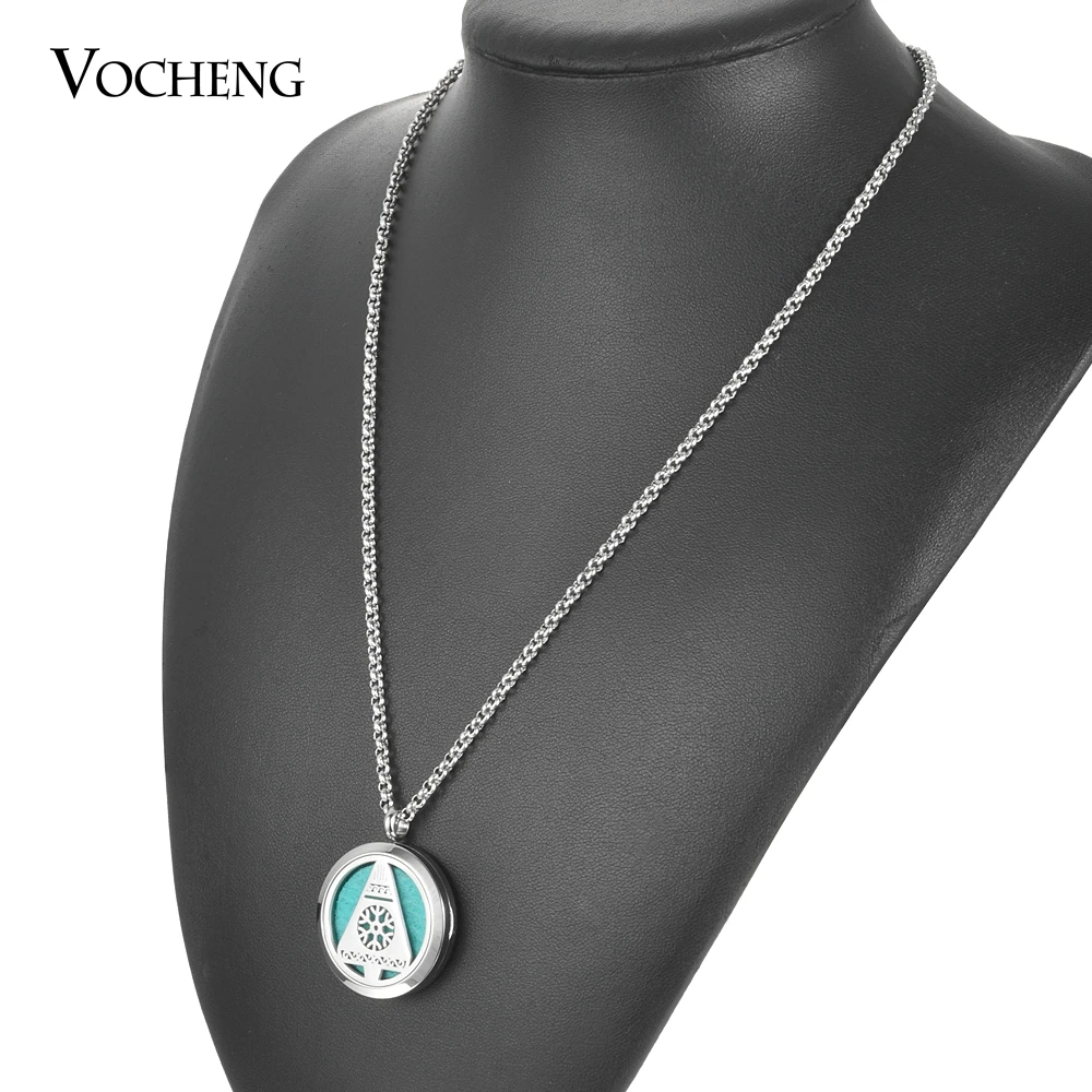 

10pcs/lot Perfume Diffuser Locket Necklace Christmas 316L Stainless Steel Pendant Magnetic 30mm without Felt Pad VA-789*10