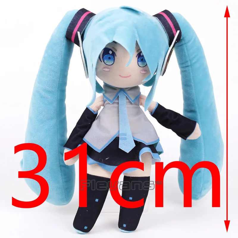 31cm Vocaloid Hatsune Miku плюшевая игрушка мягкая тряпичная кукла в подарок 12 дюймов 30 см - Цвет: 31cm