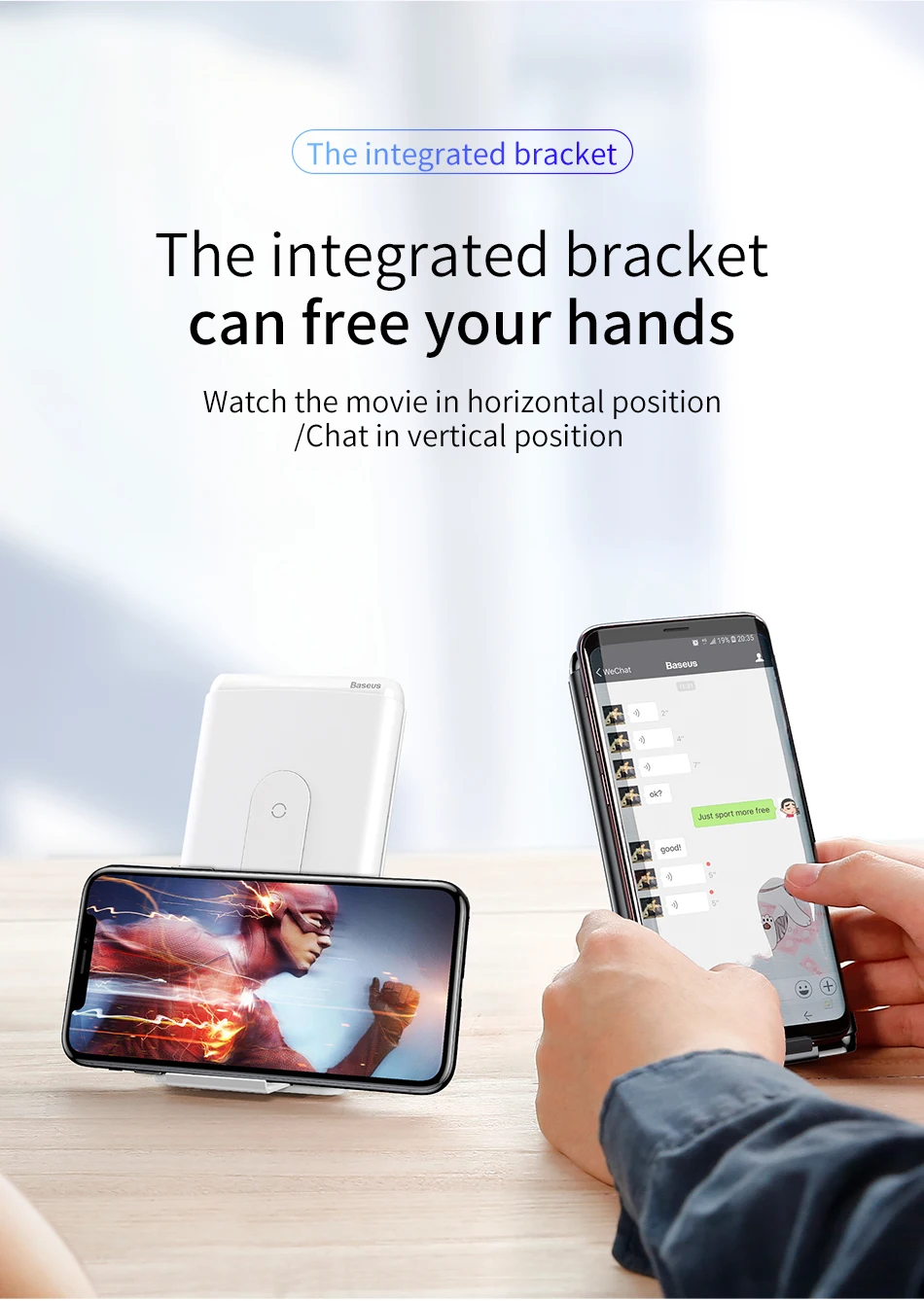 Baseus 10000 мАч Быстрая зарядка 3,0 внешний аккумулятор портативный USB C PD быстрое Qi Беспроводное зарядное устройство Внешний аккумулятор для Xiaomi Mi