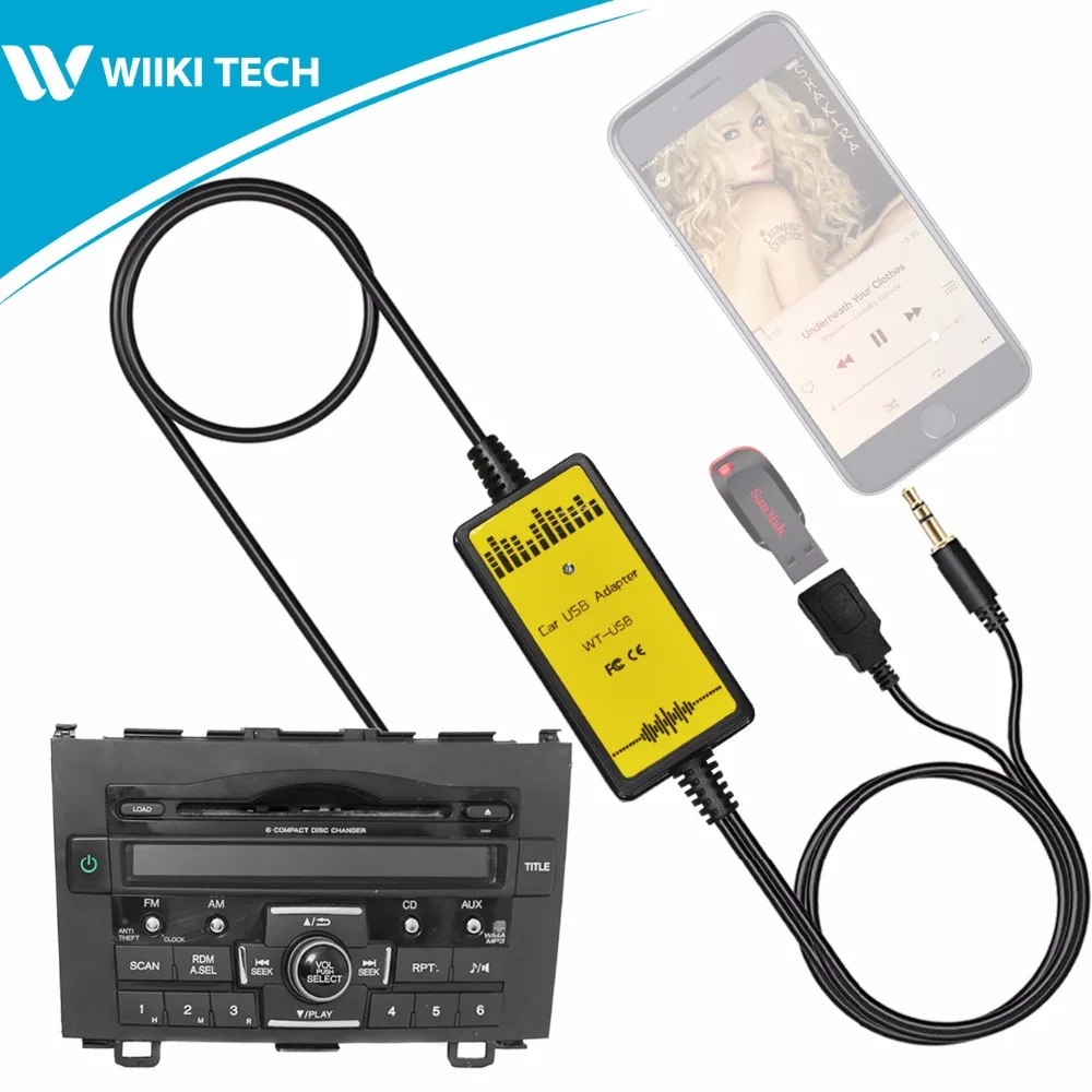 APPS2Car радио USB AUX интерфейс аудио Mp3 адаптер CD для Honda CRV 2004-2011 | Автомобили и