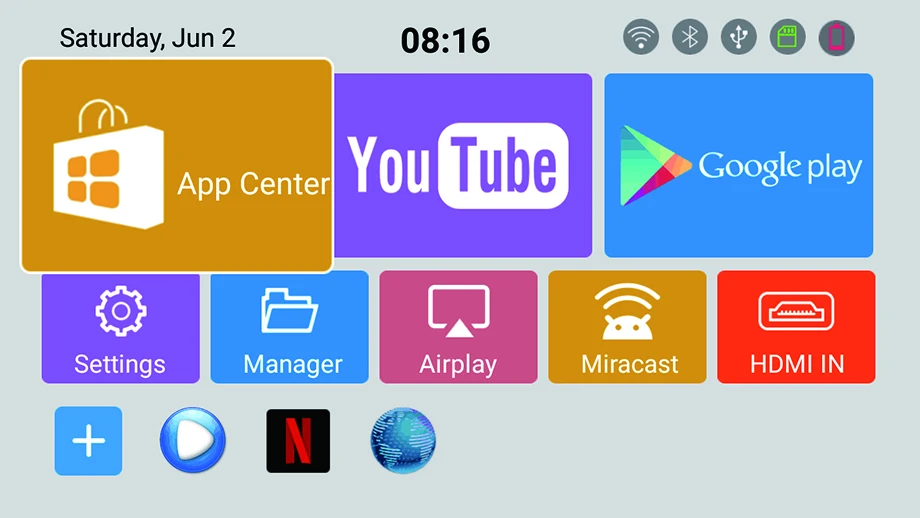 Smartldea 4K мини мобильный проектор Android 6,0, BT4.1 портативный HD проектор Beamer 5000 мАч батарея сенсорные клавиши Airplay Miracast