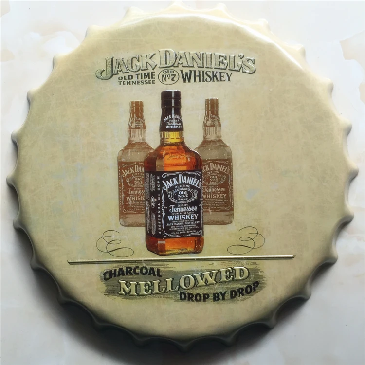 Большая крышка для пива JACK DANIEL'S жестяная табличка с логотипом винтажная