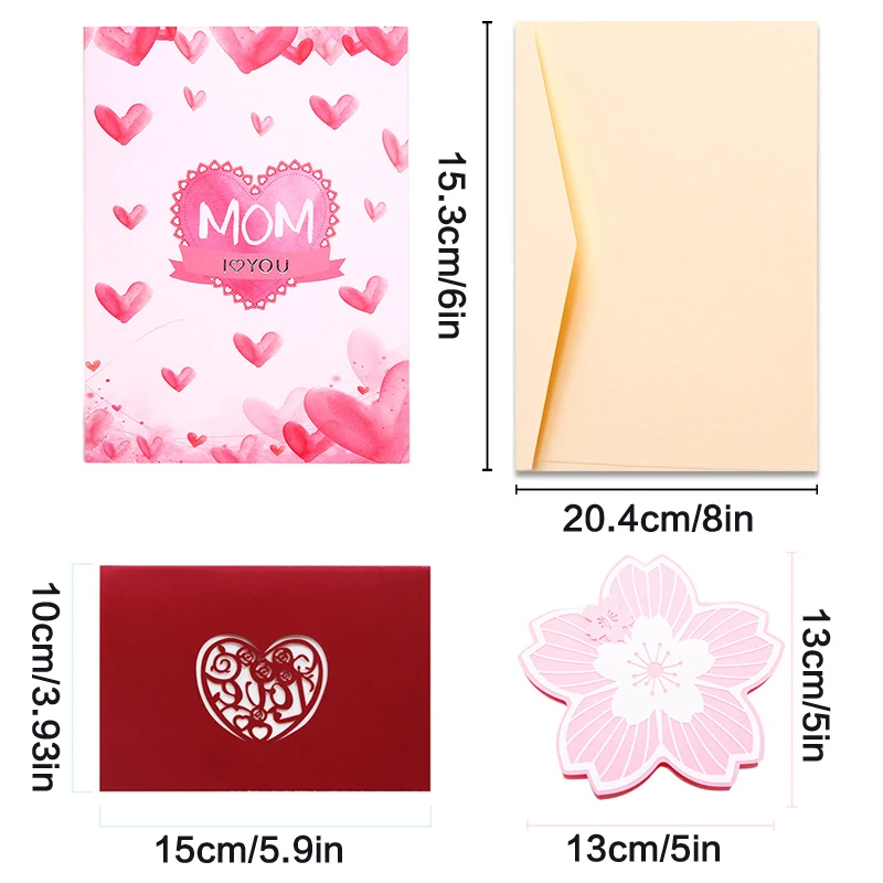 Всплывающая 3d открытка цветы день рождения годовщина подарки Кленовая вишня