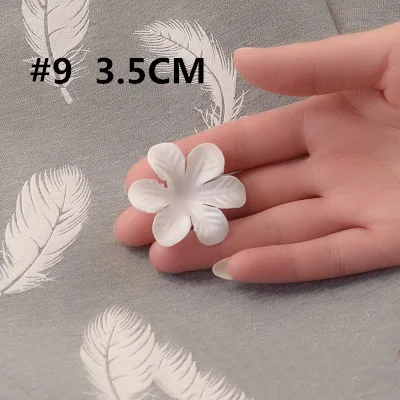 200 шт белый DIY ручной работы 3D цветок свадебное платье ингредиенты пирографический Eugen пряжа головные уборы материалы RS2365 - Цвет: 9 satin 3.5CM