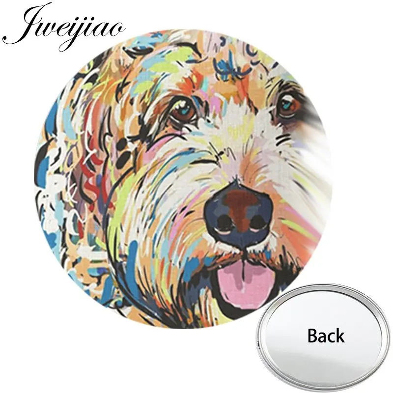 JWEIJIAO Love Pet Мопсы с одной стороны плоские мини Карманное зеркальце компактное портативное косметическое зеркало ручной дорожный кошелек - Цвет: A135