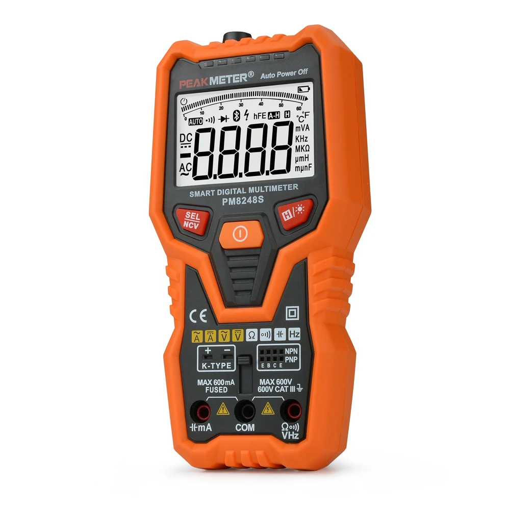 PM8248S Smart AutoRange Профессиональный цифровой мультиметр Вольтметр с NCV частота барграфа температура транзистор тест