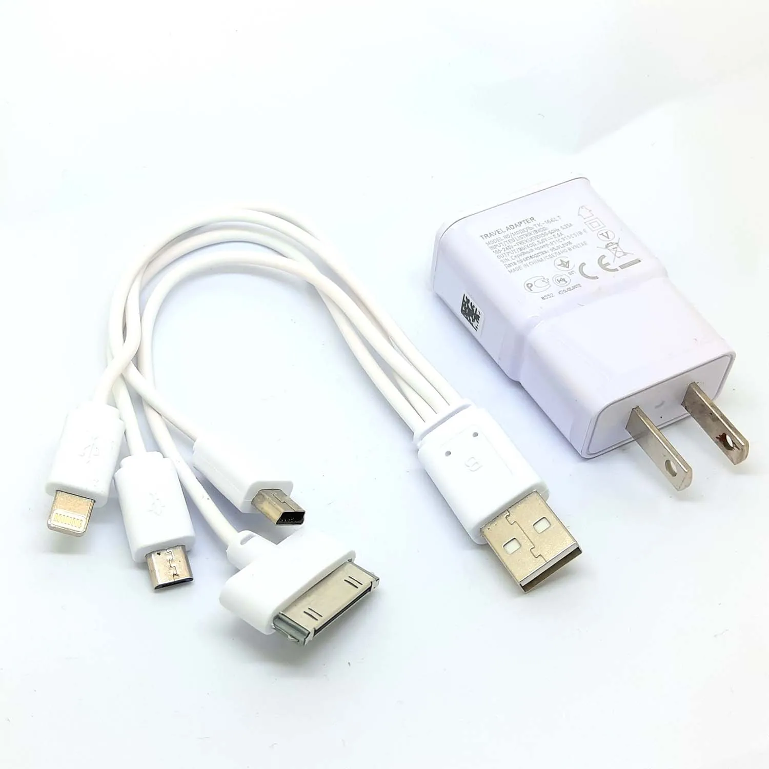 Универсальное сетевое зарядное устройство USB 4 в 1 дорожный зарядный кабель дюйма