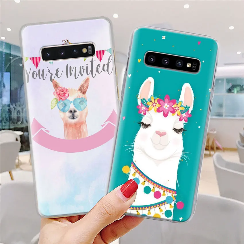 Милый ламы Альпака чехол для телефона для samsung Galaxy S10e S10 плюс S7 S8 S9 Plus, Note 8, 9, 10, плюс S10 5G M20 M30 жесткий чехол Coque