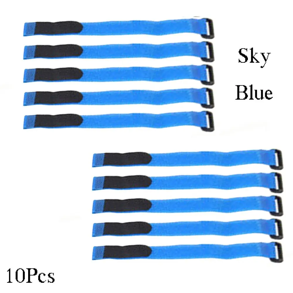 sky blue 3/10 шт/комплект Высокое Качество Сильный 26*2 см Lipo батарея галстук кабель галстук вниз ремень цвета для RC вертолет модель квадрокоптера - Цвет: sky blue
